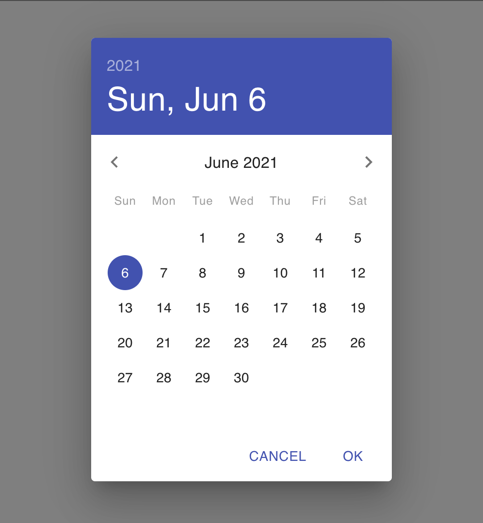 material date picker