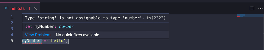 TypeScript type error example