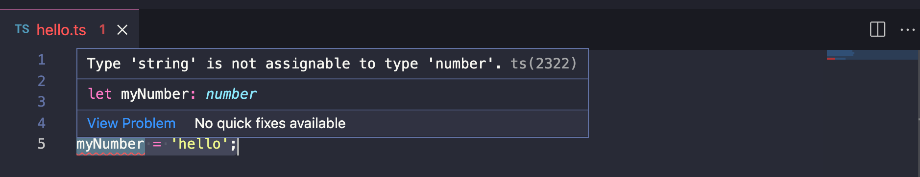 TypeScript type error example